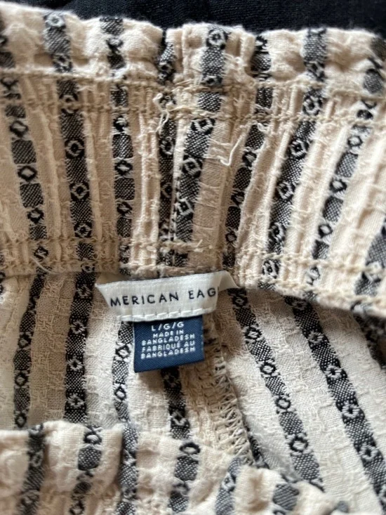 American Eagle Outfitters Cream and Black Striped Wide Leg Pants - Picture 5 of 7